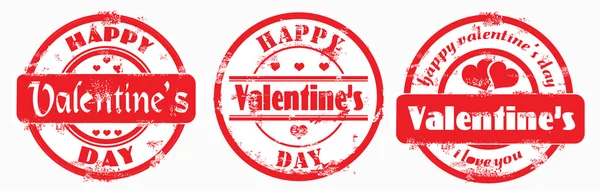 Stempel happy valentine 's day und ich liebe dich. — Stockfoto