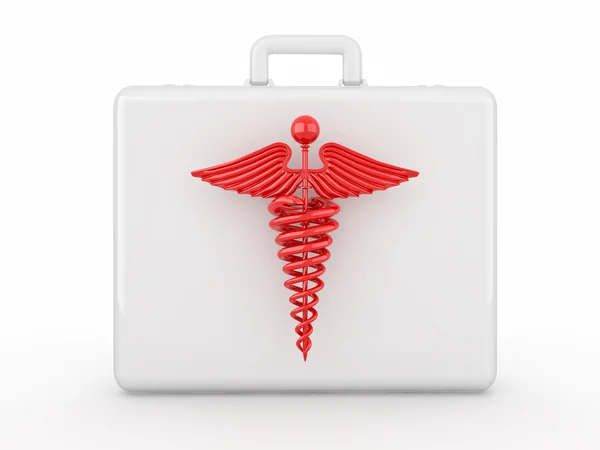Σημάδι της ιατρικής στην ιατρική βαλίτσα — Φωτογραφία Αρχείου