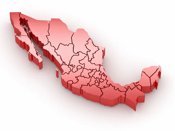 Trojrozměrná mapa z Mexika — Stock fotografie
