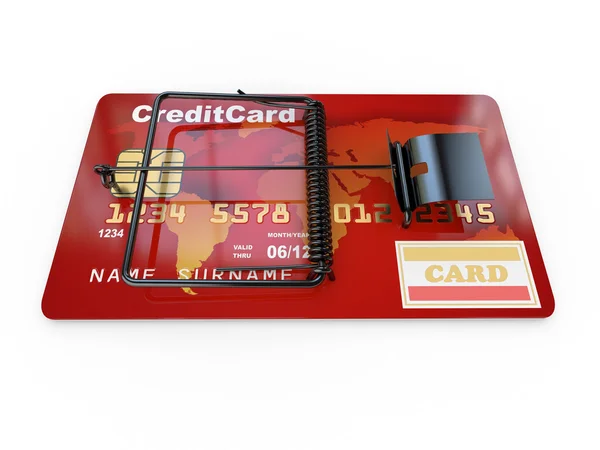 ネズミ捕りとしてクレジット カードです。概念図 — ストック写真