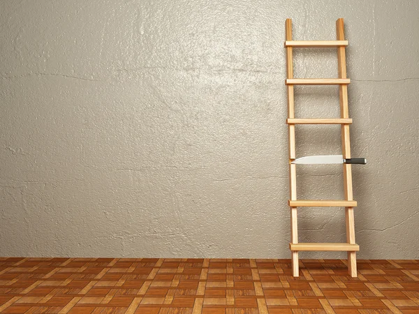 Faca em vez de degraus nas escadas — Fotografia de Stock