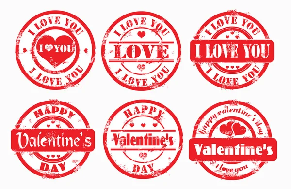 Boldog Valentin-napot bélyeg, és én szeretlek. — Stock Fotó