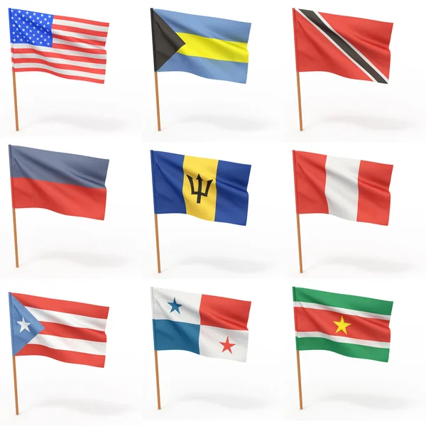Flaggen amerikanischer Länder. Sammlung 5. — Stockfoto