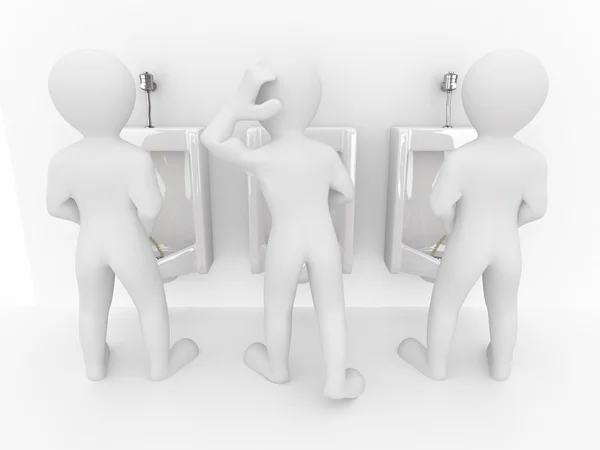 Uomini con urinaria ob sfondo bianco isolato — Foto Stock