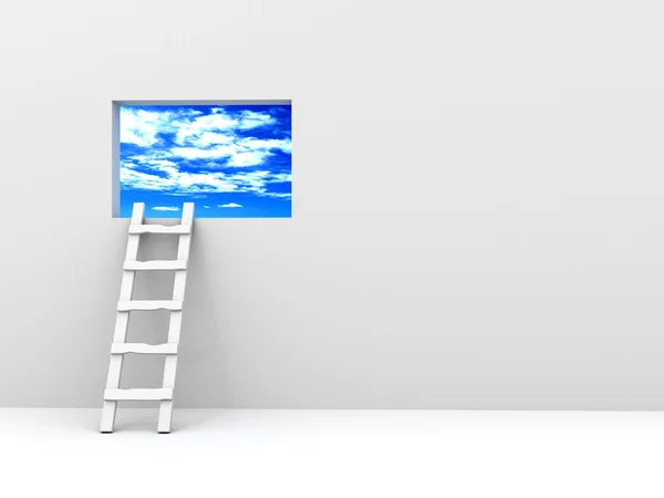 Staircase to the picture with the sky — Stock Photo, Image