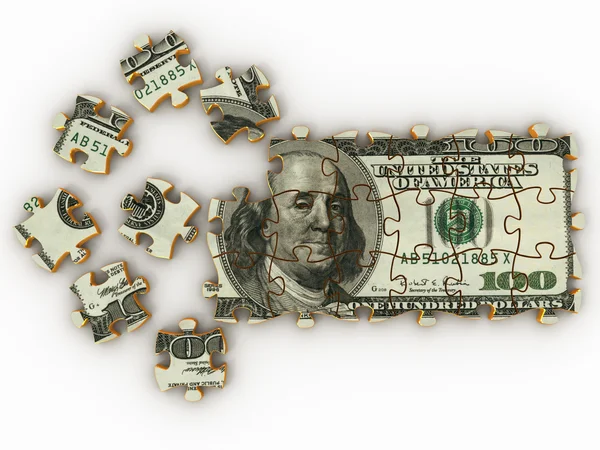 Puzzle dollar — Stock Photo, Image