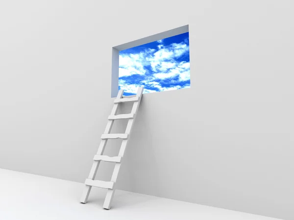 Escadaria para a imagem com o céu — Fotografia de Stock