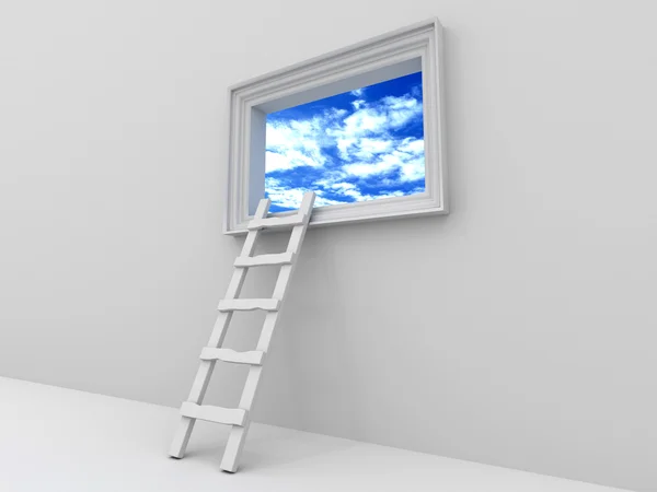 Treppe zum Bild mit dem Himmel — Stockfoto
