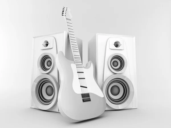 Gitarr och louspeakers — Stockfoto