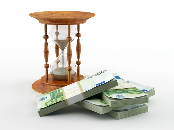 Hourglass with euro — Stock Photo, Image