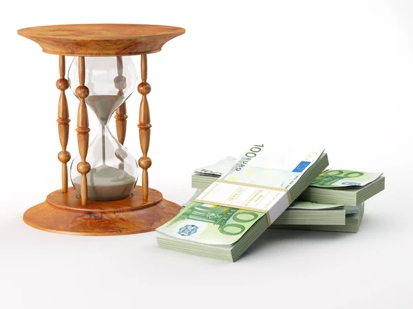 Hourglass with euro — Stock Photo, Image
