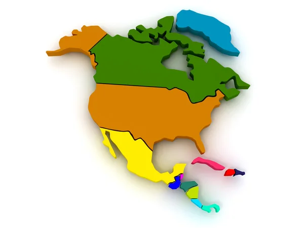 北アメリカの地図 — ストック写真
