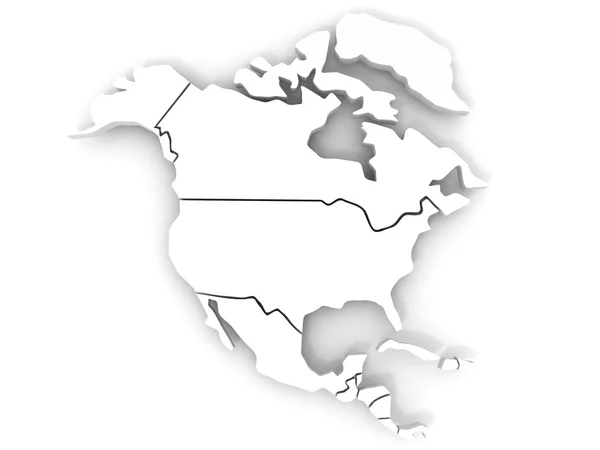 Mappa del Nord America — Foto Stock