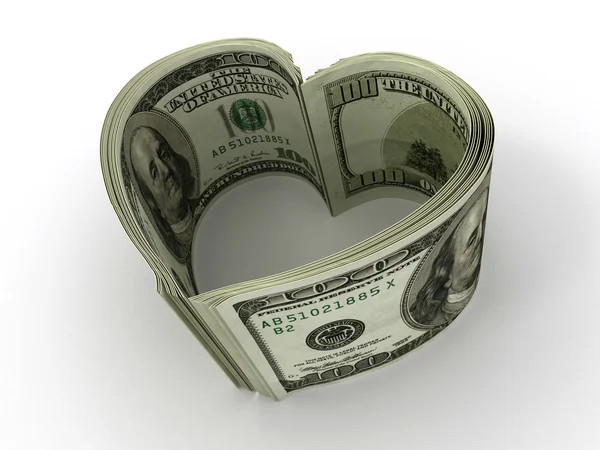 stock image Money. Heart