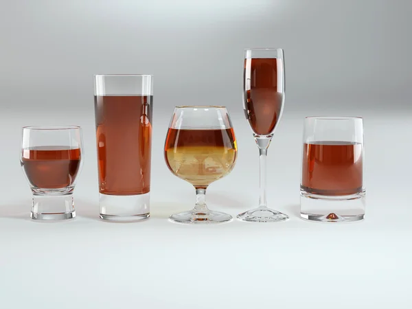 Many glass goblets — Stock Photo, Image