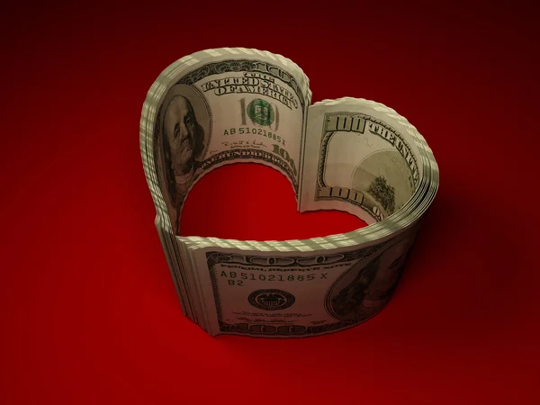 stock image Money. Heart