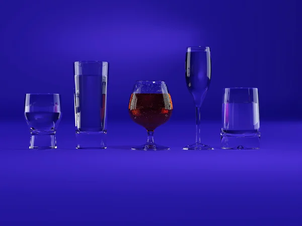 stock image Many glass goblets