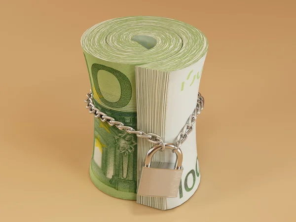 Låst rulle av euro — Stockfoto