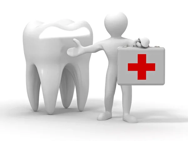 Férfi orvosi eset, és a fogak. fogorvos — Stock Fotó