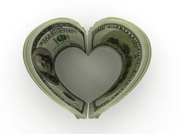 stock image Money. Heart