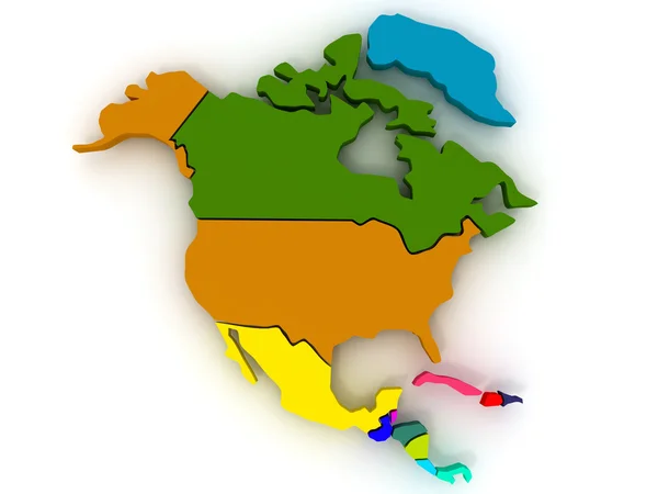 Карта Северной Америки. — стоковое фото