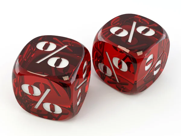 Dice. Cube with percent. — Stock Photo, Image