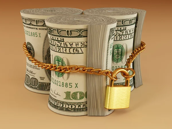 Dollar on lock — Stock Photo, Image