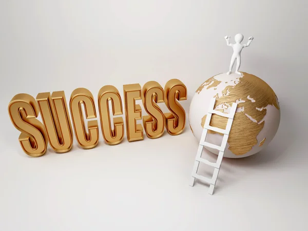 Succes. ladder op de top van aarde — Stockfoto