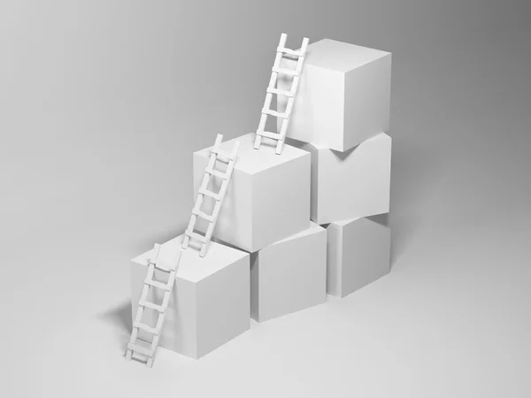 Cubes with ladders — Stock Photo, Image