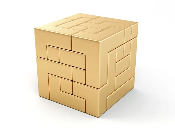 Куб, построенный из блоков. Пузырь — стоковое фото