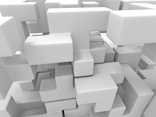 Un cube construit en blocs. Puzzle — Photo