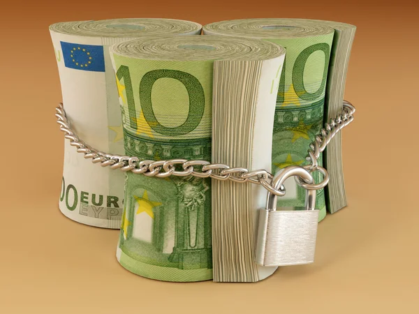 Euro on lock — Stock Photo, Image