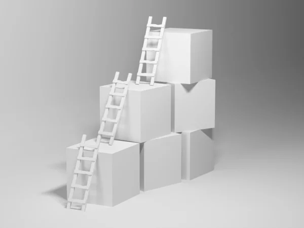 Kubussen met ladders — Stockfoto
