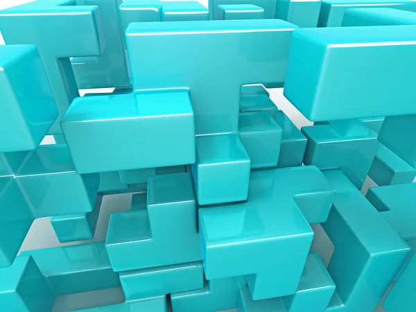 En kub som byggs från block. pussel — Stockfoto