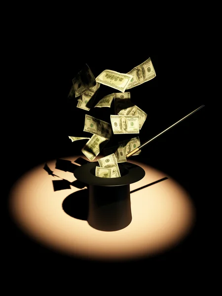 Money from nowhere. magic — Stock Photo, Image
