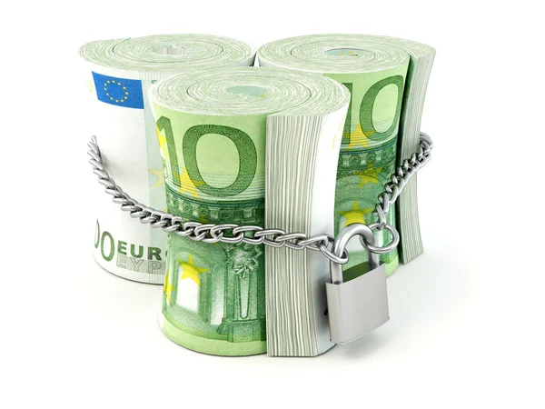 Евро на замке — стоковое фото