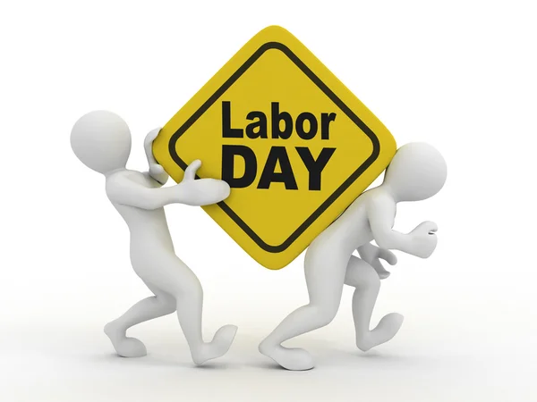 stock image with box with the inscription labor day.