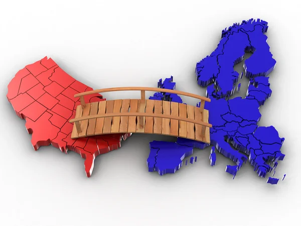 Brug tussen Europa en VS — Stockfoto