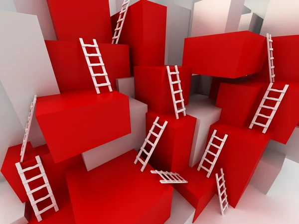 Kubussen met ladders — Stockfoto