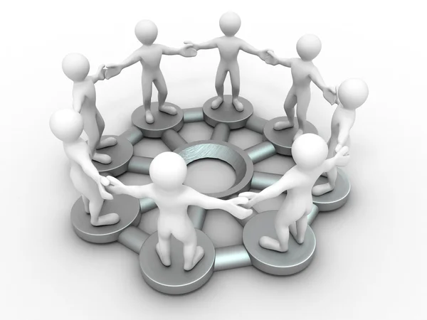 Gruppe von. konzeptionelles Bild von Kommunikation oder Teamarbeit. — Stockfoto