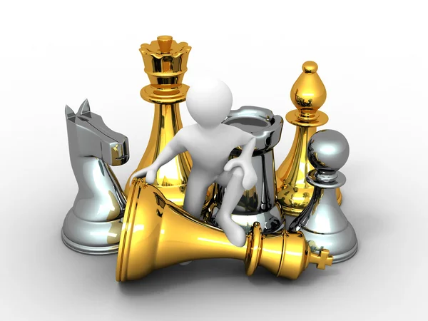 Muži s šachy — Stock fotografie