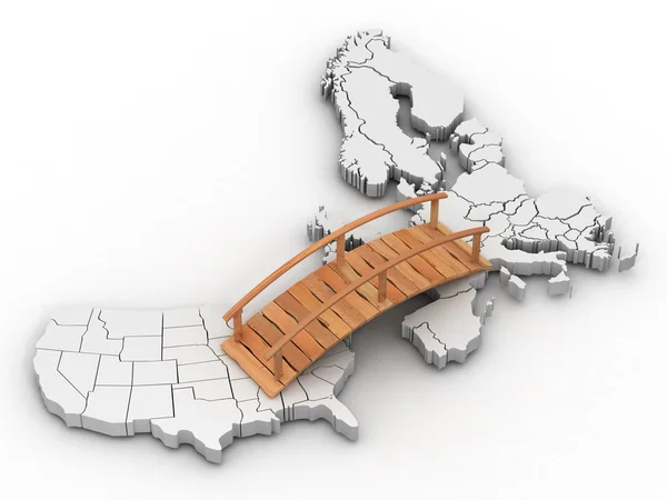 Brug tussen Europa en VS — Stockfoto