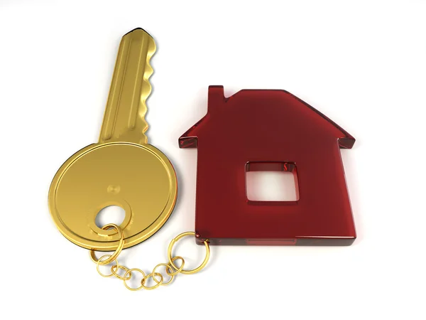 Ключ с домом — стоковое фото