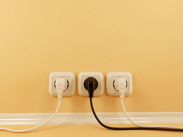 Plugs and Socket. Contexto abstrato — Fotografia de Stock
