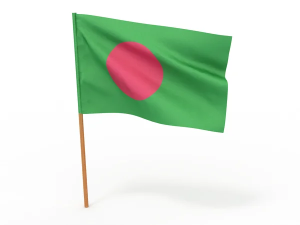 在风中飘扬的旗帜。孟加拉国 — 图库照片