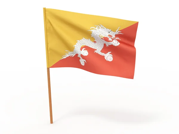 Vlajka vlající ve větru. Bhútán — Stock fotografie