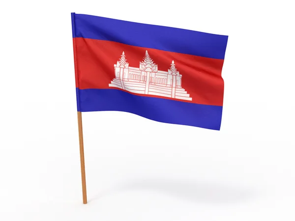 Флаг развевается на ветру. Камбоджа — стоковое фото