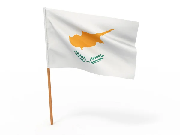 在风中飘扬的旗帜。塞浦路斯 — 图库照片