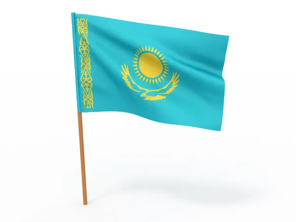 Bandera ondeando al viento Kazajstán —  Fotos de Stock