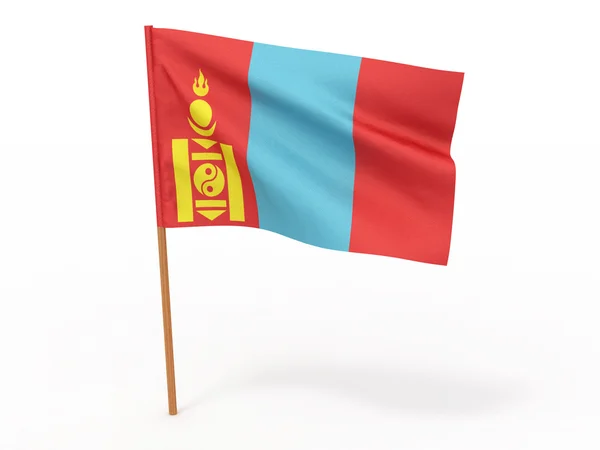 Flaggan fladdrar i vinden. Mongoliet — Stockfoto